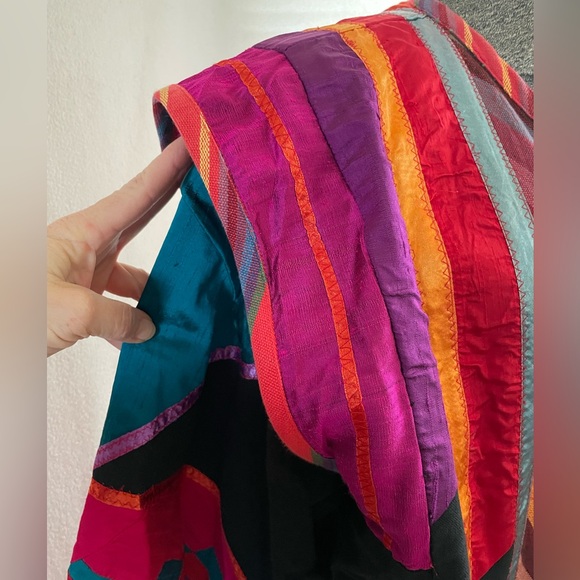 Vintage cotton/silk jacket with ribbon fringe - Picture 4 of 9